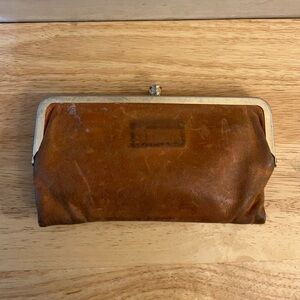Vintage Tasche Leather
Wallet Bifold Kiss-lock Clutch Travel